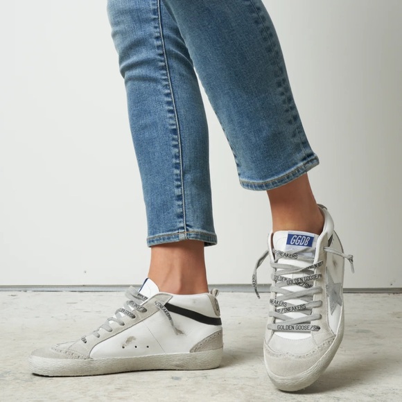 GOLDEN GOOSE Midstar White Tennis Shoes Size 34 - Picture 2 of 15